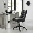 thumbnail image 5 of Computer Work Desk Tufted Chair, Faux Vegan Leather, Black, Modern Contemporary Urban Design, Home Business Office Furniture, 5 of 9