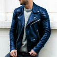 thumbnail image 4 of Chaqueta de cuero de PU para hombres europeos y americanos, chaqueta de cuero de motocicleta punk con cuello para adolescentes masculinos, 4 of 5