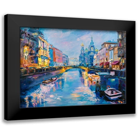 Kotinova, Galina 14x11 Black Modern Framed Museum Art Print Titled - Kanal Griboyedova. Evening