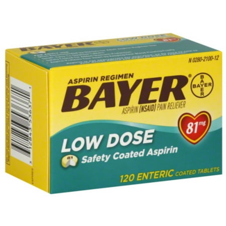 120 Enteric Coated Tablets - 6 Pack - Bayer spirin Regimen Low Dose 81mg Enteric Coated Tablets 120 ea