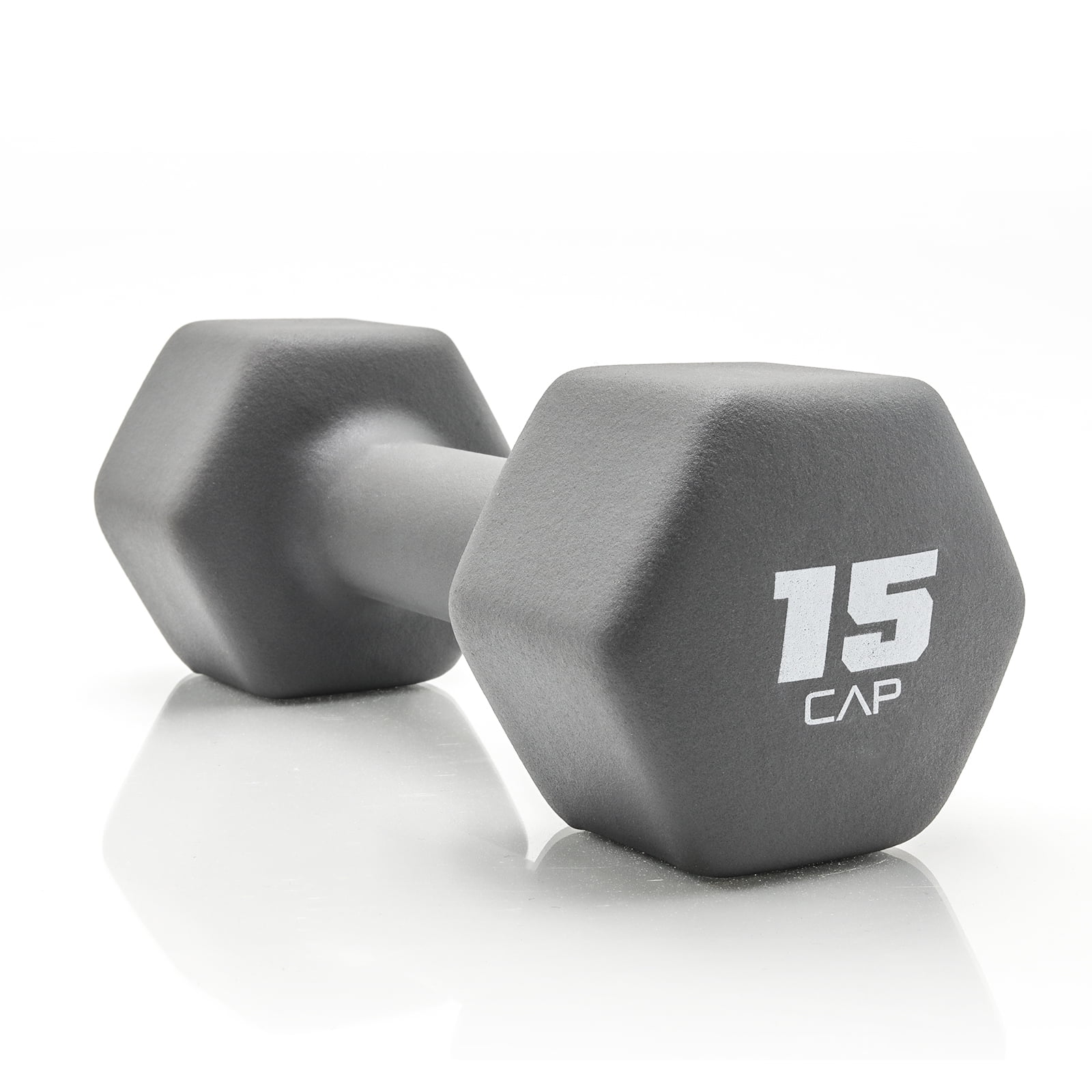 15lb Dumbbells 15 Pound Dumbbells Near Me CAP, 15lb Neoprene Dumbbell, Cool  Gray, Single