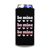 Valentine's Skinny Coolers, Be Mine Slim Coolies, Funny Valentine's Spiked Seltzer Coolies, Drink Accessory, Slim Coolies, Heart's Day Gifts (Black)