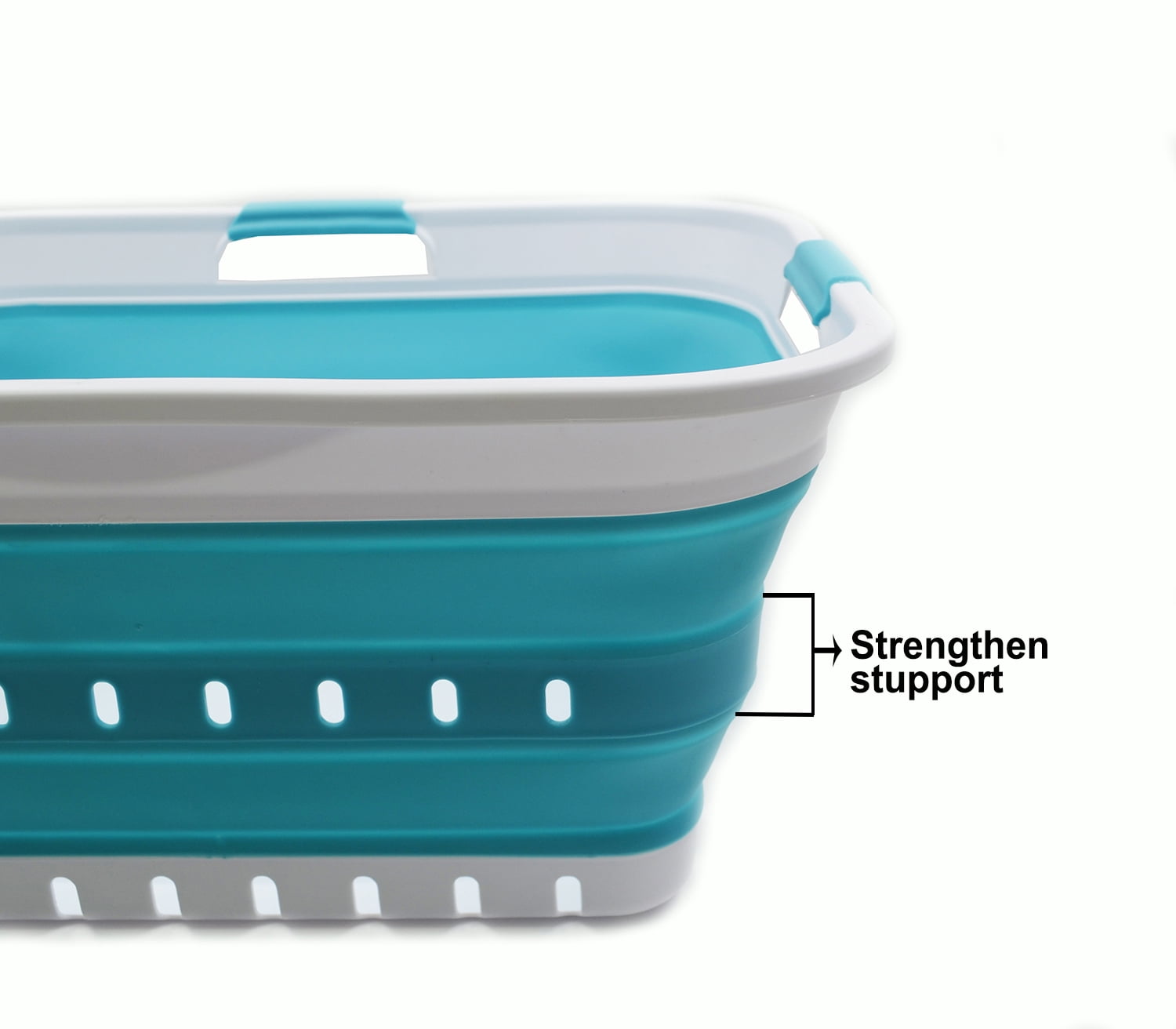 SAMMART Collapsible Plastic Laundry Basket - Foldable Pop Up Storage Container/Organizer - Portable Washing Tub - Space Saving Hamper/Basket