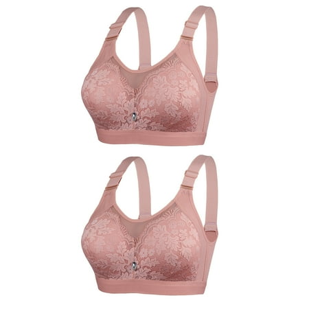 Itsame 2PC Bras for Women s Full Support Everyday Casual Bra Set Standard Straps Wireless Comfort Bralette Watermelon Red Size M