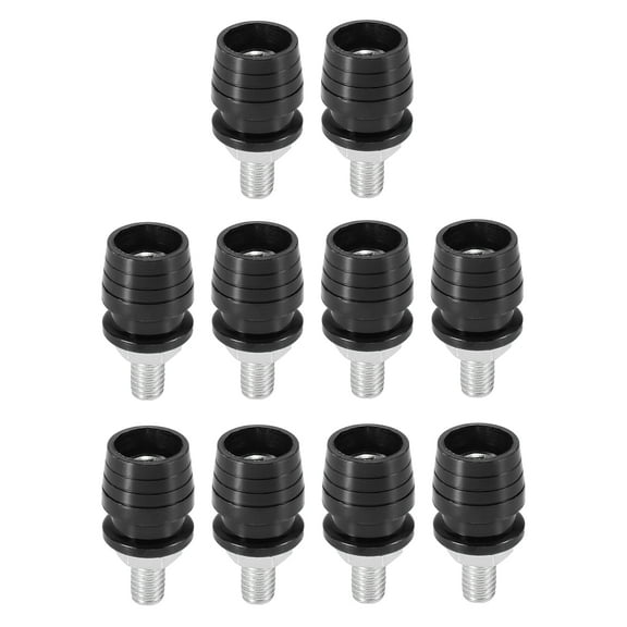 10pcs Black Universal Motorcycle License Plate Frame M6 Bolts Fasteners Aluminum Alloy