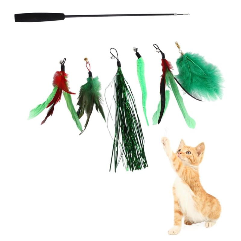 #2 Smandy Teaser Cat To Interactive Cat Catcher ed Exerciser Wand Colorful Mint Cat Kitten Pet Gioca a Toy with Feather Bell e Filo Flessibile per lesercizio di Kitten e Cat