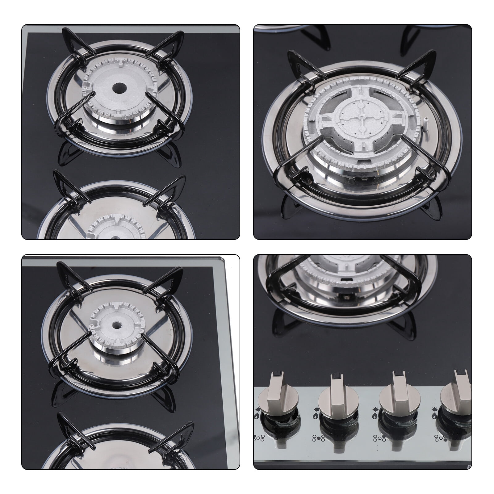 HOHOBLA 30" Gas Cooktop Stove Top 5 Burners LPG/NG Dual Fuel Stainless Steel Built-In
