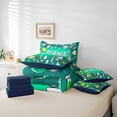 thumbnail image 5 of Manfei Cartoon Science Biology Bedding Comforter Set 7pcs, Green Watercolor Queen Bedding Sets, Teens Kids Boys Girls Reversible Queen Sheet Sets, Lightweight Room Decor, 5 of 7
