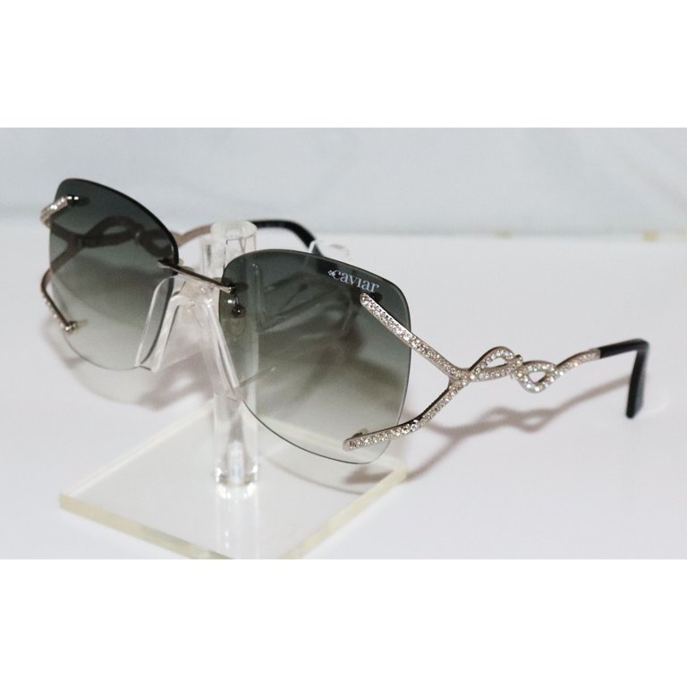 Caviar M6882 C35 Rimless Black & Silver Sunglasses w  display picture 1