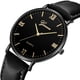 thumbnail image 1 of Reloj unisex para hombres y mujeres Reloj de pulsera con esfera de vidrio redondo y correa de PU de cuarzo (Negro, oro negro), 1 of 7