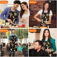 thumbnail image 7 of Brown Mushroom Leaf Black Pattern Apron-Garden Aprons for Women with Pockets-Cotton Linen Waterproof Kitchen Cooking Gardening Aprons Adjustable for Kitchen,Cooking,BBQ and Salon 33x27 Inch, 7 of 7