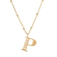thumbnail image 2 of Collar Inicial de Mujer Letra A LuckyLy, Acero Inoxidable, Baño de Oro 18k y Zirconia Cúbica, Modelo Olga dorado UNITALLA, 2 of 8