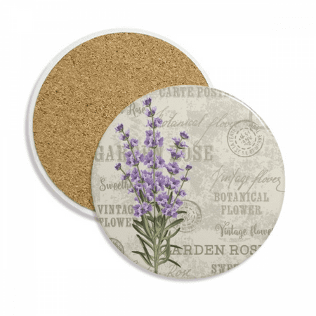 

Purple Lavender Flower Coaster Cup Mug Tabletop Protection Absorbent Stone