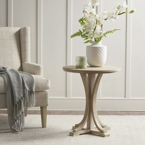 Martha Stewart Bedford Ash Veneer Accent Table - 21" Dia, 24" H