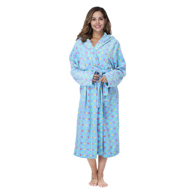 Camisón con solapa de color liso estampado, bata de baño para otoño e invierno, ropa de dormir gruesa, larga, de franela de gran tamaño, ropa para el hogar para parejas