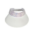 thumbnail image 2 of Top Headwear Women's Paper Braid 4 Inch Brim Sun Visor w/ Rhinestone - White, 2 of 4