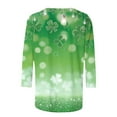 thumbnail image 4 of St Patricks Day Shirts, Womens 3/4 Sleeve Blouse, Round Neck T Shirt Tops Womens Casual St. Patrick's Day Print Tops Round Neck Three Quarter Sleeve 3/4 Sleeved T-Shirt Tops, 4 of 5