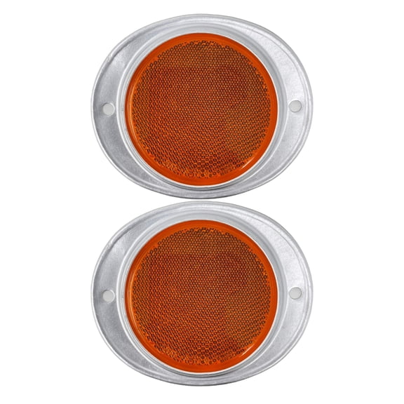 All Star Truck Parts 3'' Round Reflector with Aluminum Base Screw 2x Amber