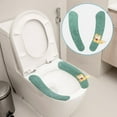 thumbnail image 4 of Warm Knitted Toilet Seat Cover Set with Elastic Band Non-Slip Bathroom Mat Soft Cushioned Toilet Lid Protector for Winter Comfort Home Essentials, 4 of 5
