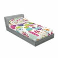 thumbnail image 3 of Ambesonne Colorful Fitted Sheet & Pillow Sham Set, Heart Patches and Dots, Full, Multicolor, 3 of 3