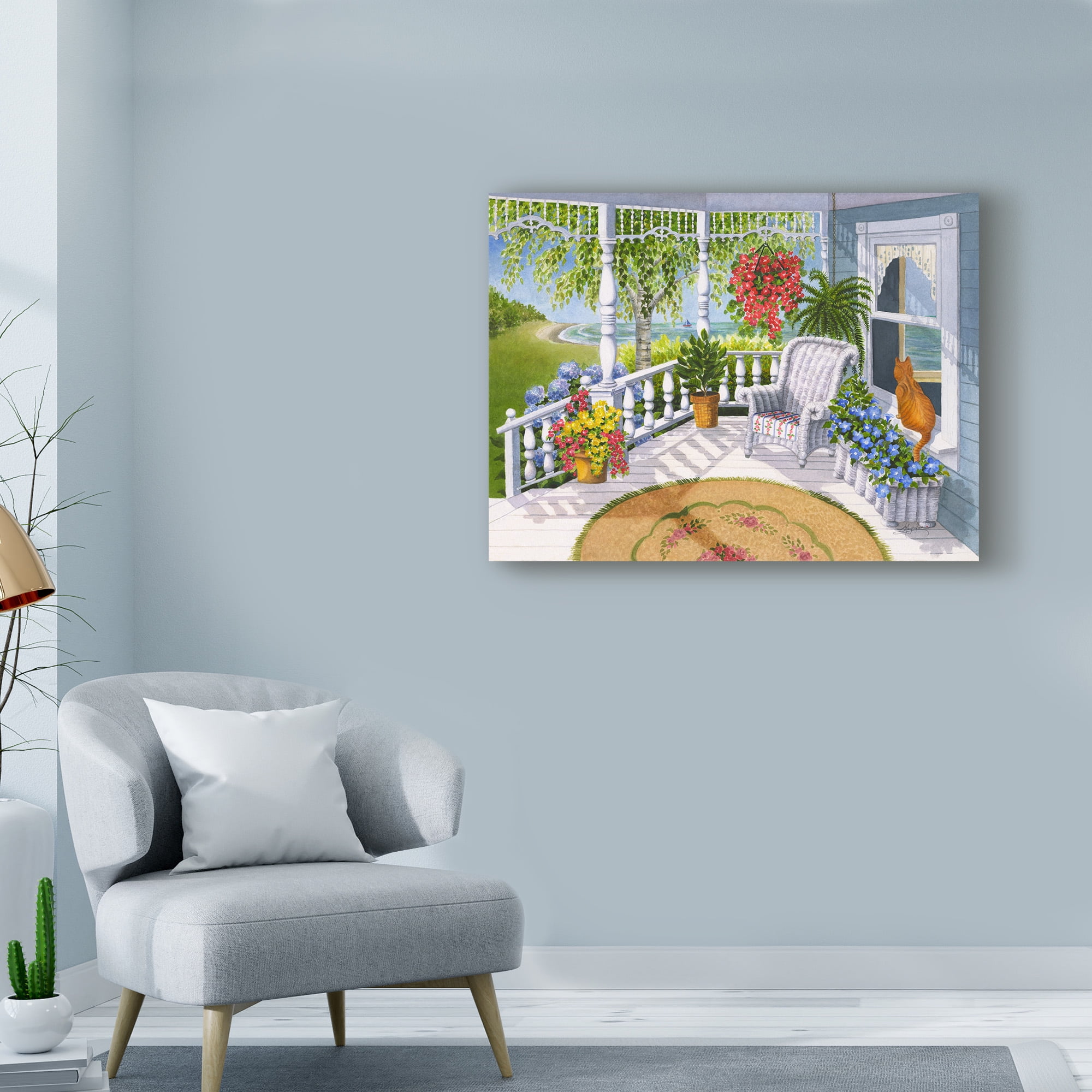 Trademark Fine Art 'Cottage By The Lake' Canvas Art by Mary Irwin