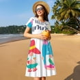 thumbnail image 4 of Lsque Gnomes Summer Print Women's Casual Dress T-Shirt Summer Short Sleeve Scoop Neck Swing Dresses, 4 of 6