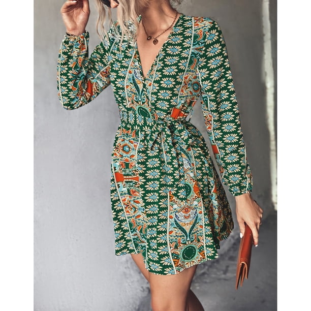 Vestido Casual De Mujer, Encantador Vestido Con Cuello En V, Cómodo Y Elegante Para Ir De Compras A La Oficina ANGGREK Otros