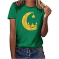 thumbnail image 1 of Penkiiy T-Shirt Musulman Ramadan pour Femmes T-Shirts Graphiques d'Été pour Femmes Mignon Boho Manches Courtes Col Rond Tee Filles Blouses Décontractées Amples 2TG Vert Menthe, 1 of 6