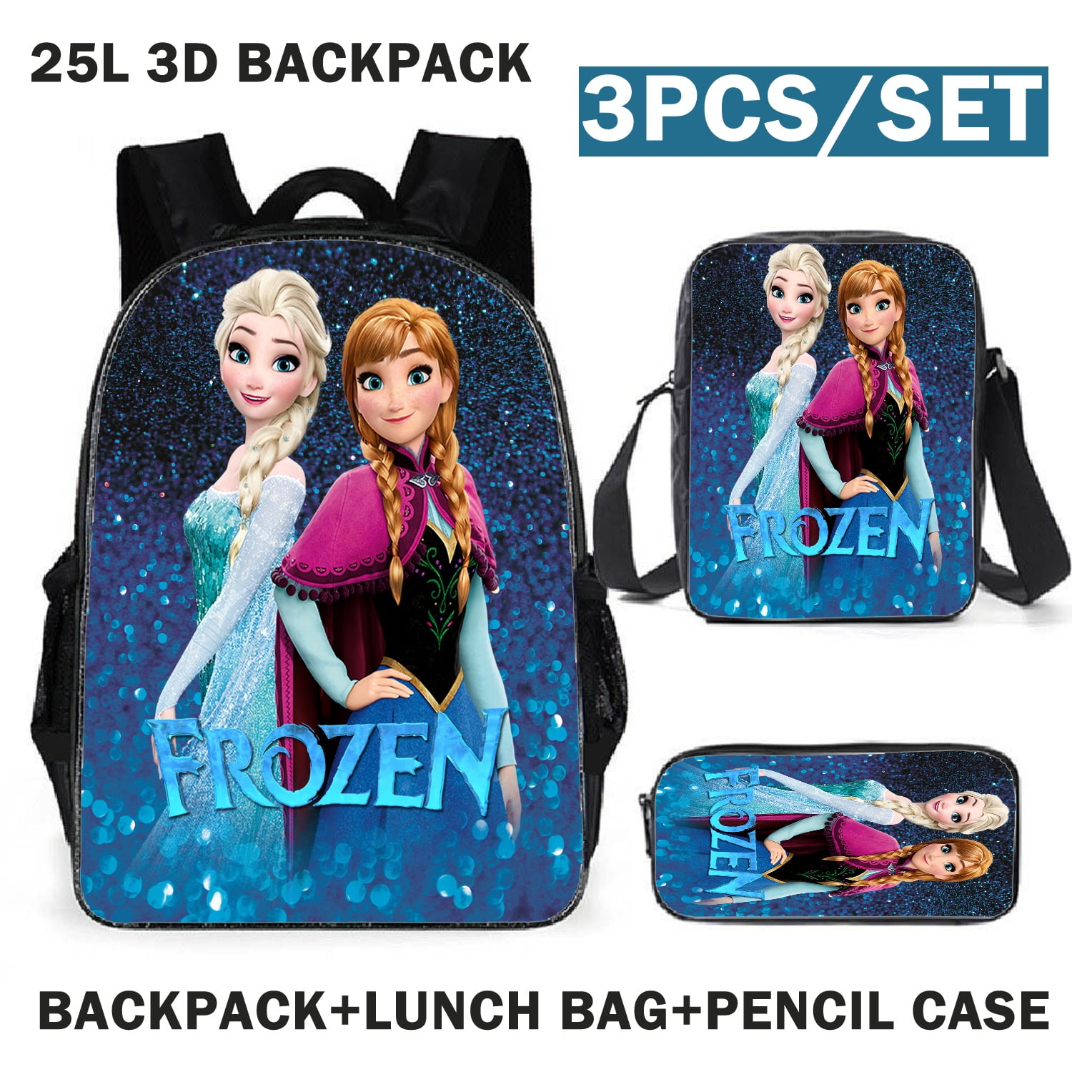 3 Pcs Frozen Elsa Olaf Kids' Backpacks,Backpacks For Boys,Backpack