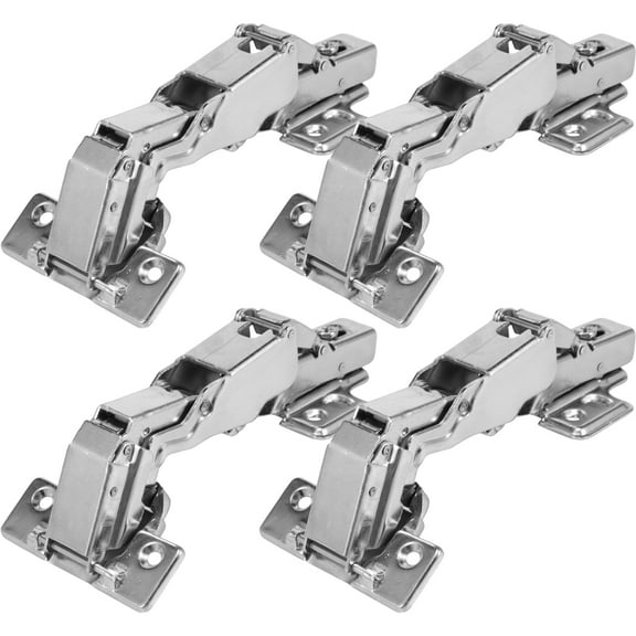 4Pcs 175 Degree Cabinet Hinges Concealed Hydraulic Adjustable Mounting Hinges Soft Close Cabinet Hinges Cold Rolled Steel Cupboard Buffer Hinges for Kitchen Cabinet Cupboard