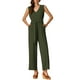 thumbnail image 1 of INSPIRAR CHIC Mono de Pierna Ancha para Mujer con Escote en V Casual Sin Mangas S Verde Ejército, 1 of 1