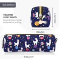 thumbnail image 3 of Disketp Lama in Space Estuche de Lápices de Cuero con Cierre, Estuche Compacto para Papelería, Bolígrafos y Accesorios Pequeños, 3 of 7