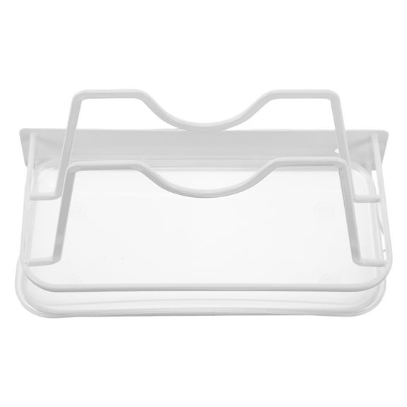 MUSEYA White Stainless Steel Pot Lid Holder with Drip Tray No Drill Wall Mount