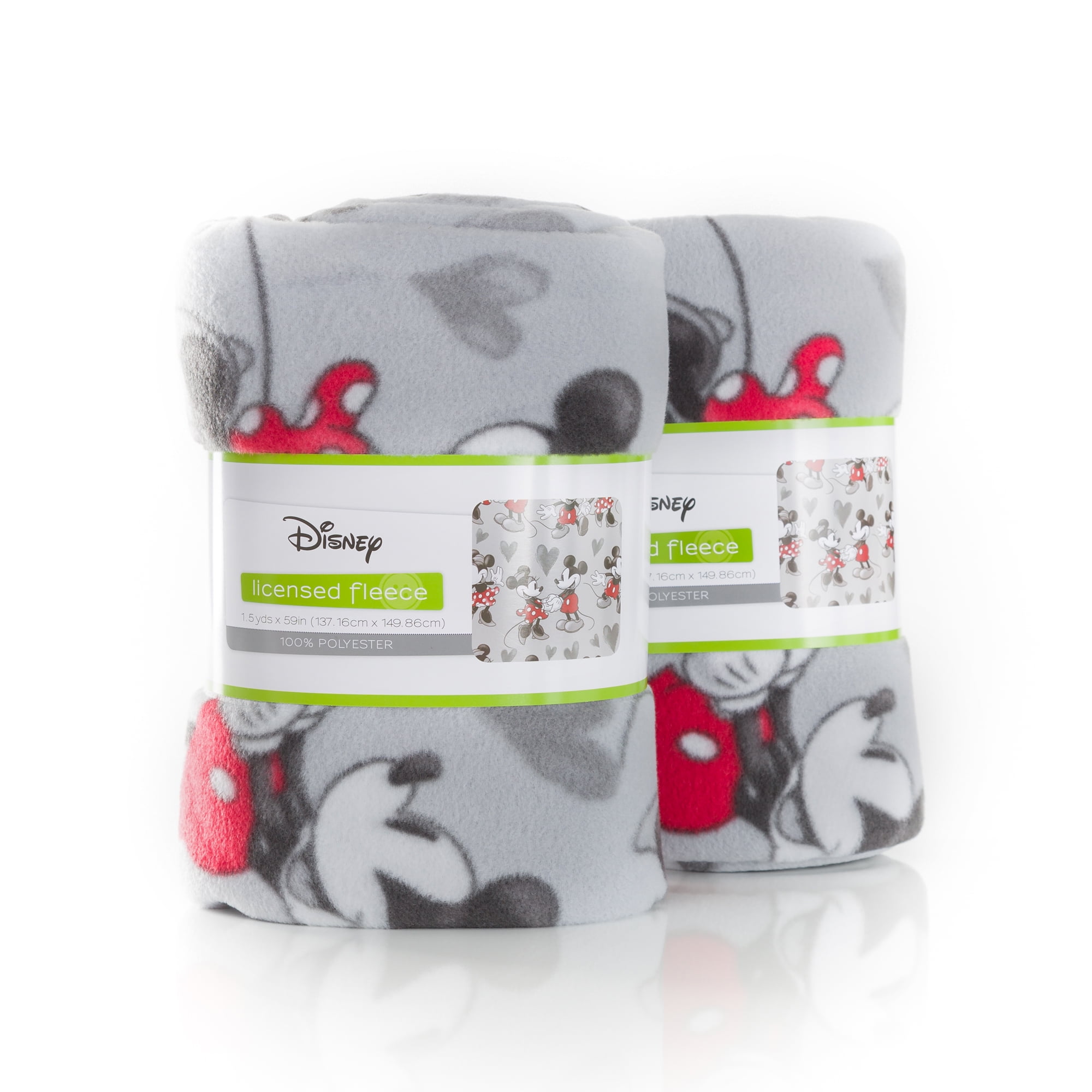 Springs Creative Polyester 59' Mickey and Minnie Fleece 1.5 Yard Bundle, 2 Pieces