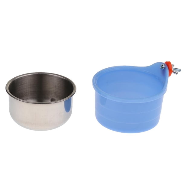 Cuenco de acero inoxidable jinwen colgante para pájaros y animales pequeños azul