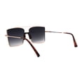 thumbnail image 4 of Mens Oversize Square Rectangular Double Bridge Pilots Sunglasses Gold Tortoise Smoke, 4 of 4