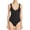 Black, variant on L Space Womens Phoebe One-Shoulder Ribbed One-Piece Swimsuit