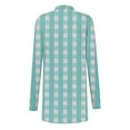 thumbnail image 4 of DDAPJ pyju Women's Plaid Jacket Lightweight Open Front Cardigans Trendy Casual Long Sleeve Soft Drape Fall Cardigan Mint Green XXXXXL, 4 of 7