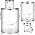 thumbnail image 1 of Cubo de pintura Cubo transparente con tapas de metal y asa Cubo de plástico transparente decorativo Almacenamiento Lata de pintura transparente Paquete de 8, 1 of 8