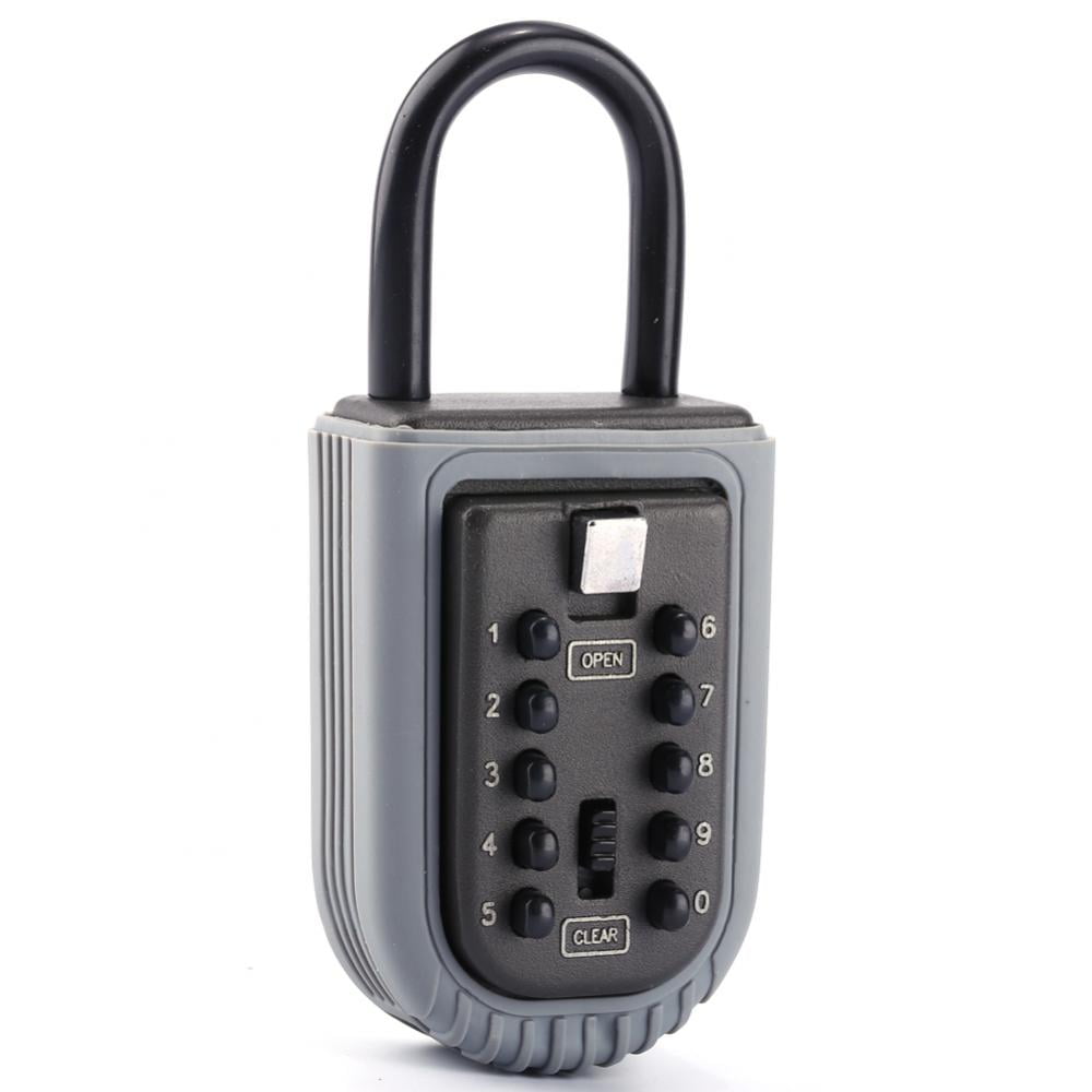 HERCHR Portable Key Safe Box Lock 10 Digits Security Zinc Padlock Hide Keys Hang Door, Key Safe