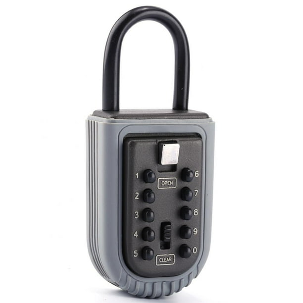 WALFRONT Coffre-fort à clé portable Serrure Boîte de rangement extérieure  Cadenas de sécurité en zinc à 10 chiffres Masquer les clés Accrocher la  porte pour l'agent immobilier familial, Cadenas à clé étanche