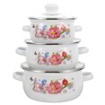 thumbnail image 4 of unbranded 3Pcs Multi-use Stewing Pot Enamel White Non-stick Easy to Clean for Home Users, 4 of 8