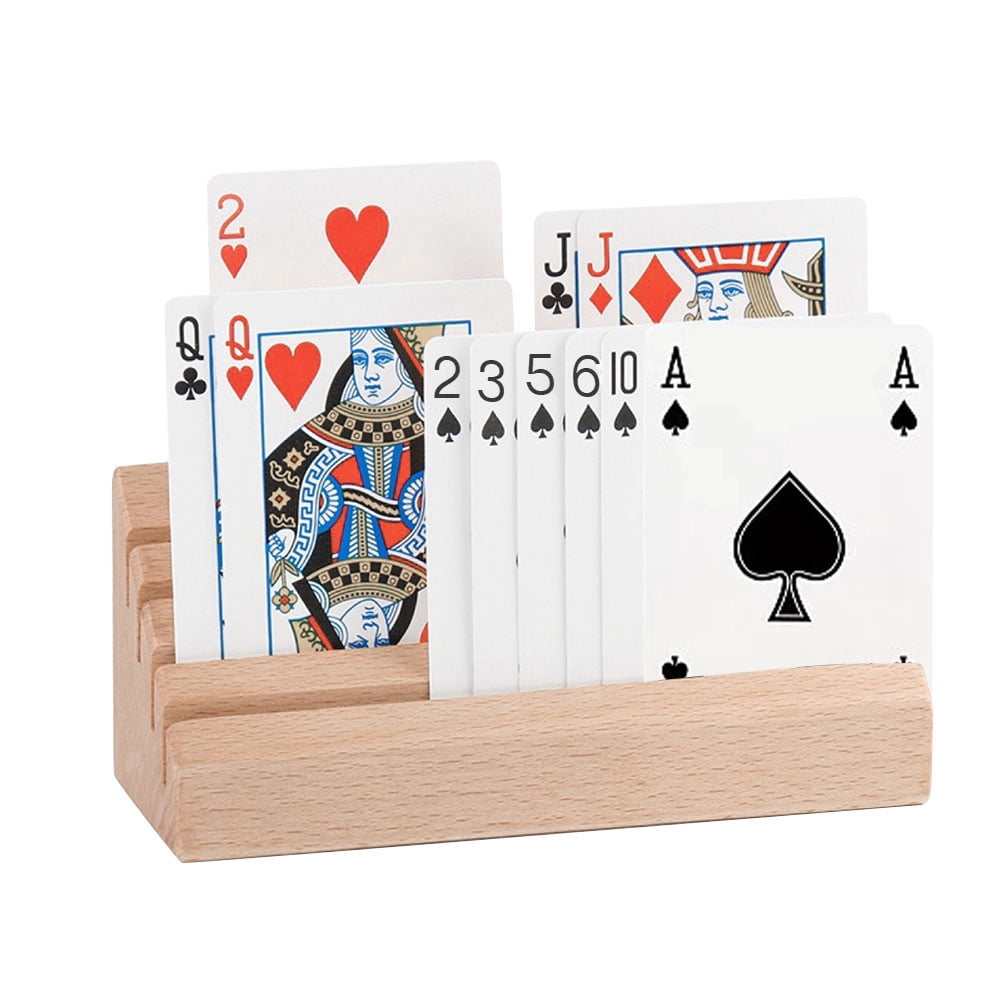 AIHOME Playing Cards Holder Wooden Cards Holder Portable Playing Cards