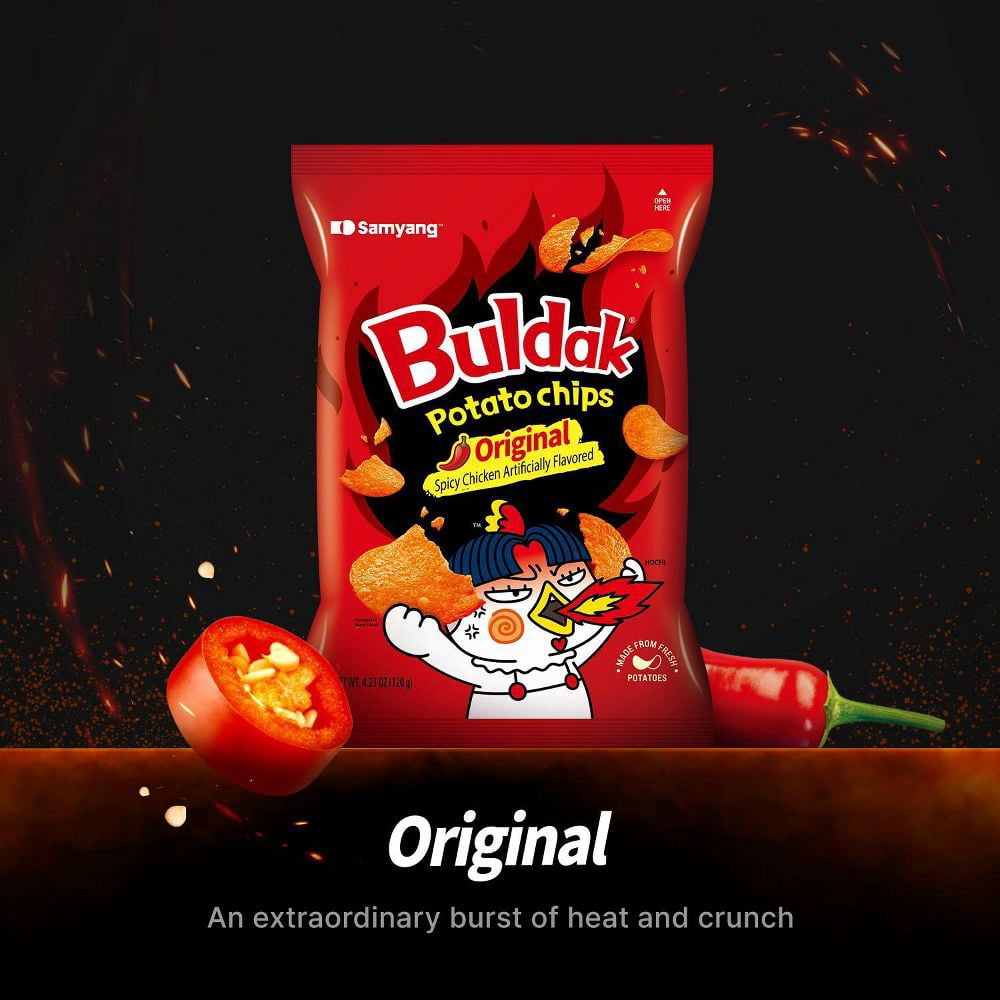 Pack of 12 Samyang Chips Potato Buldak Original 4.23 oz