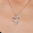 thumbnail image 3 of Gem Stone King 925 Sterling Silver Pink Tourmaline and Blue Sapphire Heart Pendant Necklace for Women | 0.16 Cttw | Gemstone October Birthstone | Round 3.5MM | With 18 inch Chain, 3 of 6