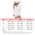 thumbnail image 5 of Tops de otoño para mujer, camisas simples informales de manga larga con cuello en V, Top holgado de talla grande con abertura y bolsillo en el pecho, 5 of 5