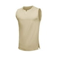 thumbnail image 4 of ALLLIST Men's Tank Tops Workout Gym Henley Neck Pullover Quick Dry Solid Breathable Yellow Activewear for Men Size M-3XL, 4 of 5
