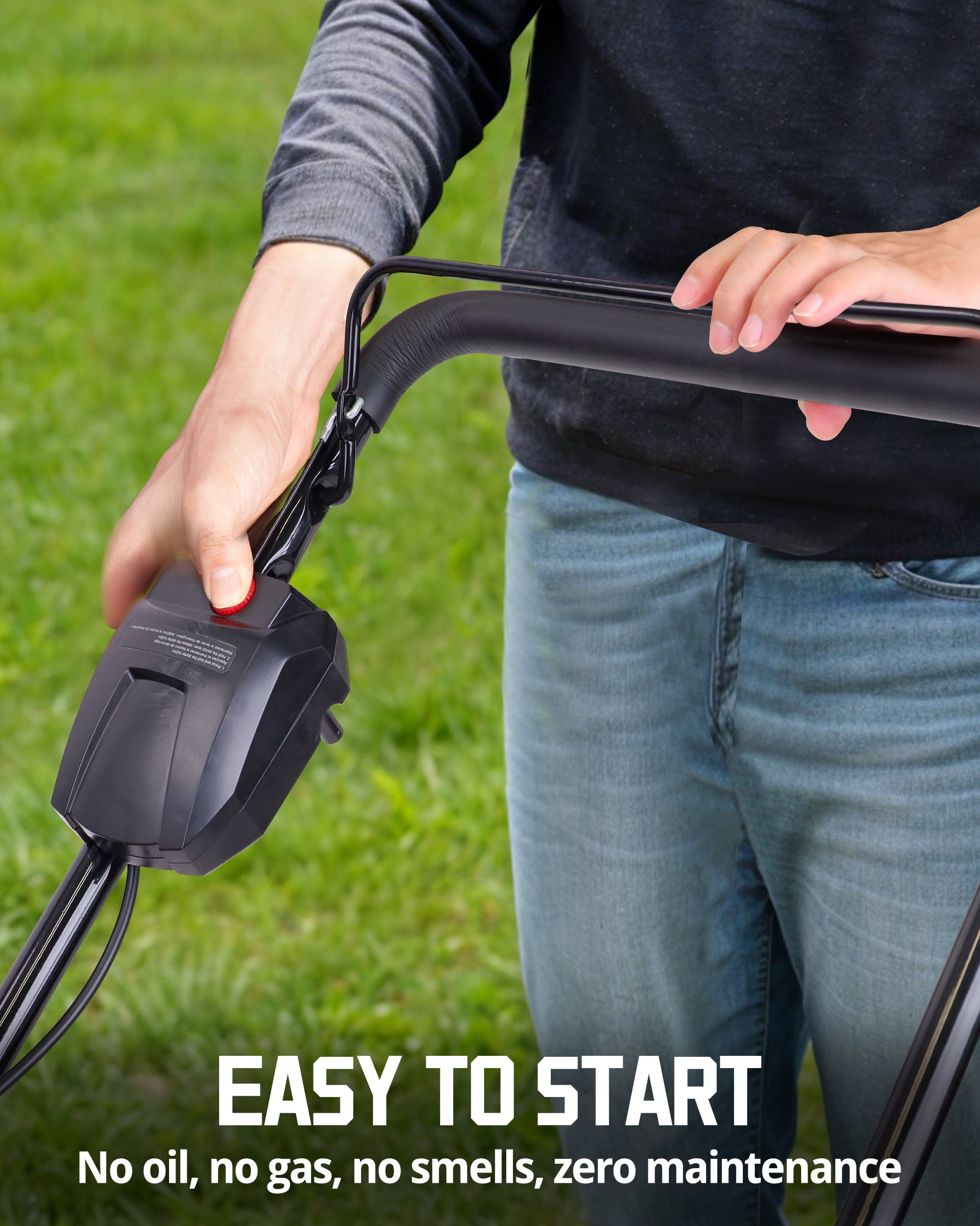 PowerSmart 21" 40V Brushless Cordless Lawn Mower with Two 40V 4.0AH Batteries & Charger, 50min Runtime