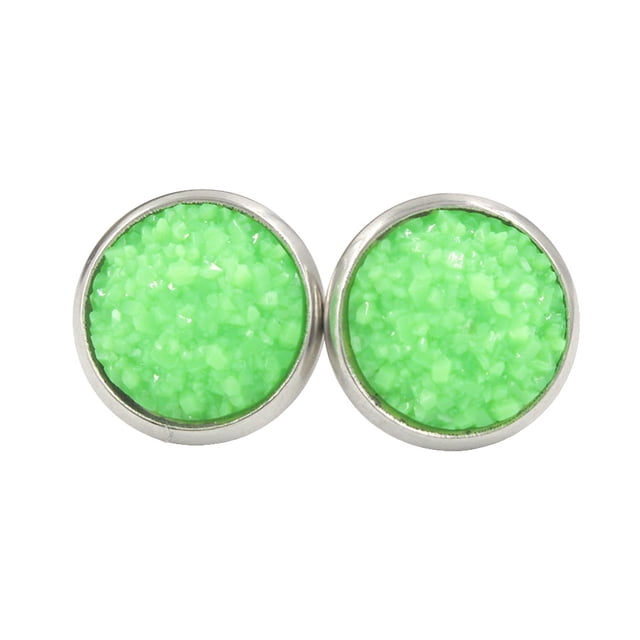 Pendientes Gotas Sonducket de acero inoxidable Galvanoplastia fina color verde claro AP009493-15B