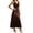 Brown, variant on Women's Cowl Neck Elegant Weeding Party Dresses Sleeveless Bodycon Maxi Dresses Brown XS